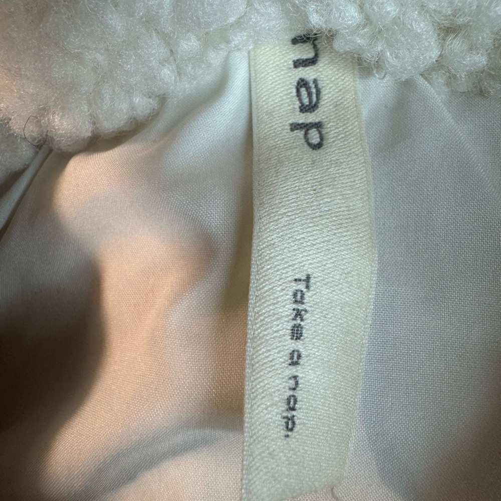 🎯NWOT Nap Pouch Pocket Fleece Hoodie Ivory Size Small - Picture 11 of 15